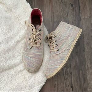 TOMS Multicolor Hightop Canvas Espadrilles Size 10